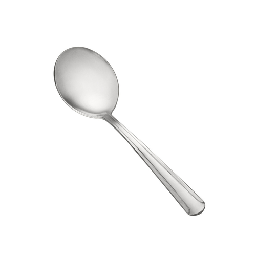 CAC China 2001-04 5.88" L Stainless Steel Heavy Weight Dominion Bouillon Spoon (50 Dozen Per Case)