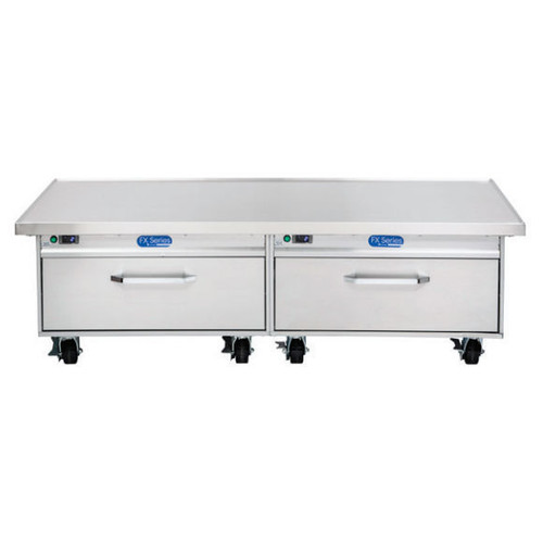 Randell FX-2CSRE-290 76" W 6.0 cu. Ft. Stainless Steel FX Series Flexible Refrigerator or Freezer Chef Stand