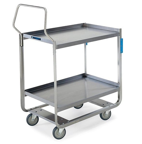 Lakeside 4943 Handler Series 39" W Stainless Steel 2-Tier NSF Tough Transport Utility Cart - 1000 Lbs.