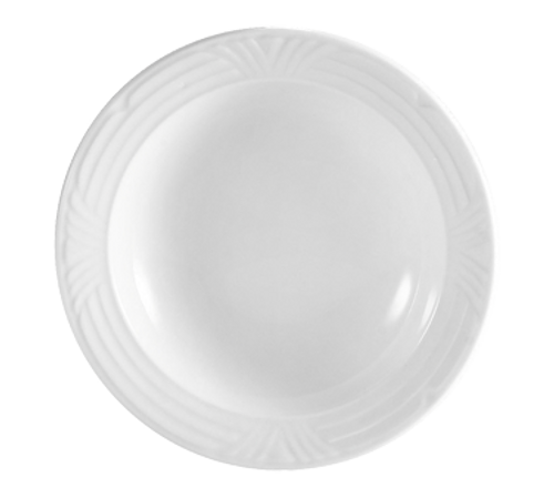 CAC China CRO-120 12" Dia. 22 Oz. Super White Porcelain Round Corona Pasta Bowl (1 Dozen)