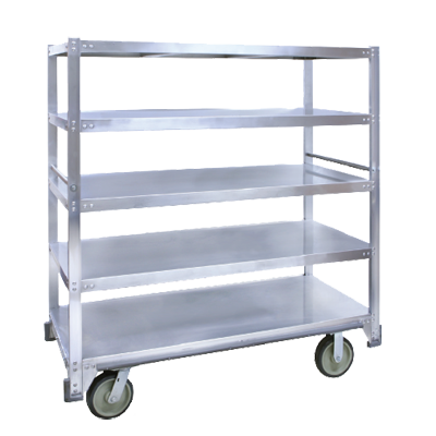 Cres Cor 271515927 62.25" W Aluminum 5 Shelves All Riveted Framework Queen Mary Cart