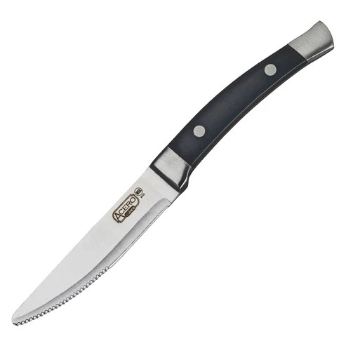 Winco SK-22 11" Black Steak Knife with POM Handle (Contains 1 Dozen)