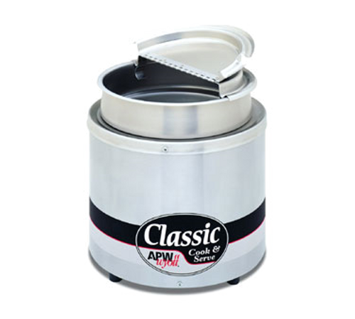 APW Wyott RCW-7SP 7 Qt. Countertop Round Food Pan Cooker or Warmer - 120 Volts