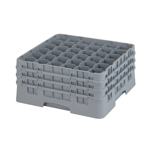 Cambro 36S738151 Camrack Glass Rack With (3) Soft Gray Extenders - 3 Cases