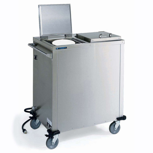 Lakeside 7511 23.75" W Stainless Steel Round Mobile Convection 2-Tube Heated Plate Dispenser - 220 Volts
