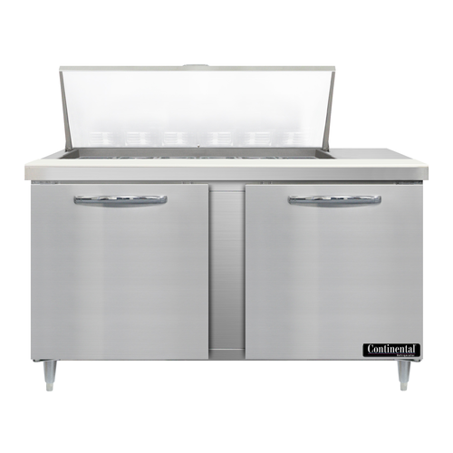Continental Refrigerator D60N18M 60" W Two-Section Two Door Designer Line Mighty Top Sandwich Unit