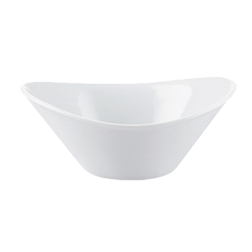 CAC China JEL-6 11 Oz. Super White Porcelain Oval RKF Jelly or Sauce Dish (3 Dozen Per Case)