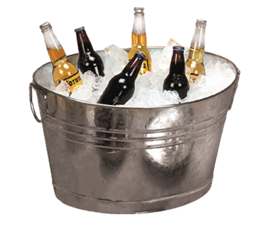 American Metalcraft GPTUB20 Oval Galvanized Tub 20" L x 15" W x 11" H