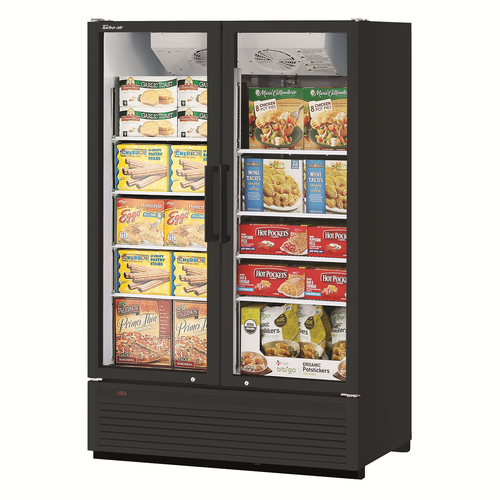 Turbo Air TGF-47SDH-N 51.13"W Two-Section Glass Door Super Deluxe Freezer Merchandiser