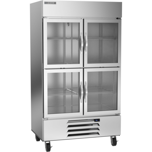Beverage Air HBR44HC-1-HG 47" W Two-Section Glass Door Reach-In Horizon Series Refrigerator