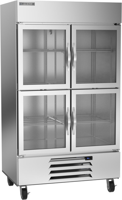 Beverage Air HBR44HC-1-HG 47" W Two-Section Glass Door Reach-In Horizon Series Refrigerator