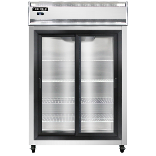 Continental Refrigerator 2RNSSSGD 52" W Two-Section Glass Door Reach-In Refrigerator