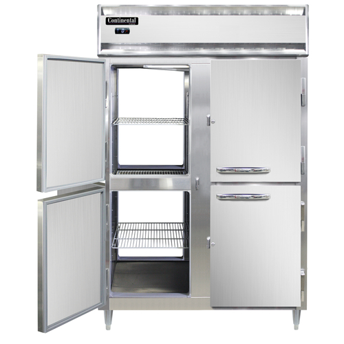 Continental Refrigerator DL2F-PT-HD 52"W Two-Section Solid Door Pass-Thru Designer Line Freezer - 220 Volts