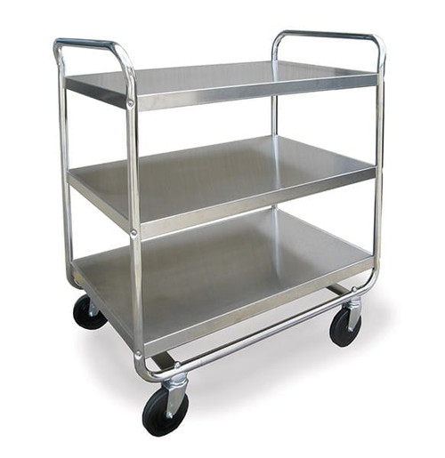 Lakeside 493 36" W x 40.13" H Stainless Steel Shelves with Reinforced Edges Utility Cart