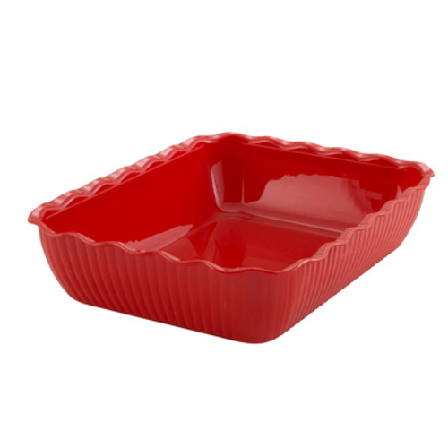 Winco CRK-13R 13"W Red Rectangle Deli Crock