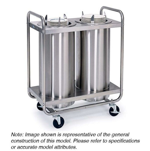 Lakeside 797 Adjust-a-Fit 9.75" Dia. Round Stainless Steel 4-Tube Open Heated Mobile Dish Dispenser