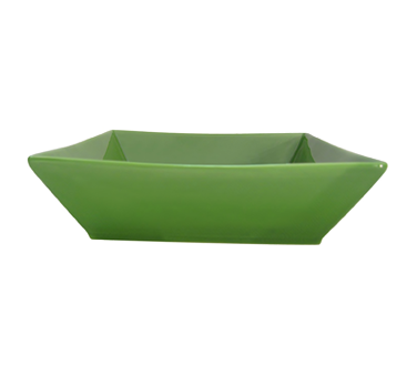 CAC China KC-B6-G 15 Oz. Green Ceramic Square Color Arts Bowl (2 Dozen Per Case)