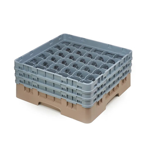 Cambro 36S638184 Camrack Glass Rack With (3) Soft Gray Extenders - 3 Cases