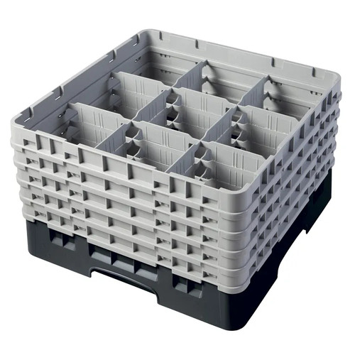 Cambro 9S958110 Camrack Glass Rack With (5) Soft Gray Extenders - 2 Cases