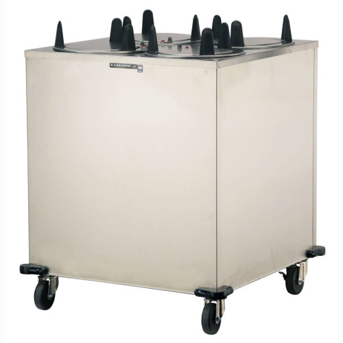 Lakeside 6410 Easy-Glide 10.13" Dia. Round Stainless Steel 4-Tube Cabinet Heated Mobile Dish Dispenser
