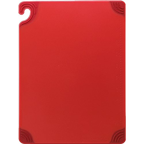 San Jamar CBG182412RD 18" x 24" x 1/2" Red Co-Polymer Saf-T-Grip Cutting Board