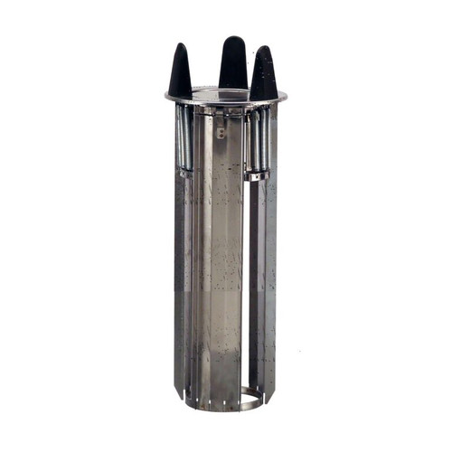 Lakeside 400525 Easy-Glide 5.75" Dia. Round Stainless Steel 1-Tube Open Dish Dispenser - ADA Height