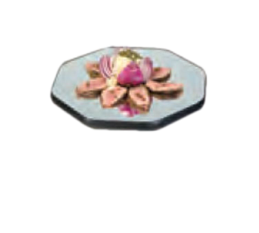 Lakeside 2279 22" W Octagonal Glass Mirror Tray with Wood Backing