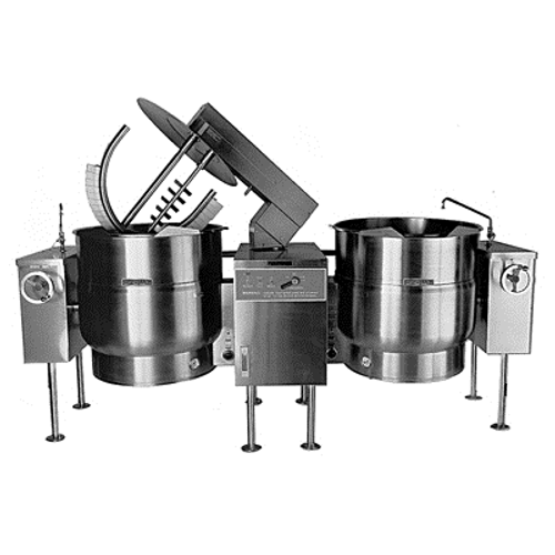 Crown ELTM-80-2 (2) 80 Gallon 2/3 Jacket Electric Tilting Kettle/Mixer