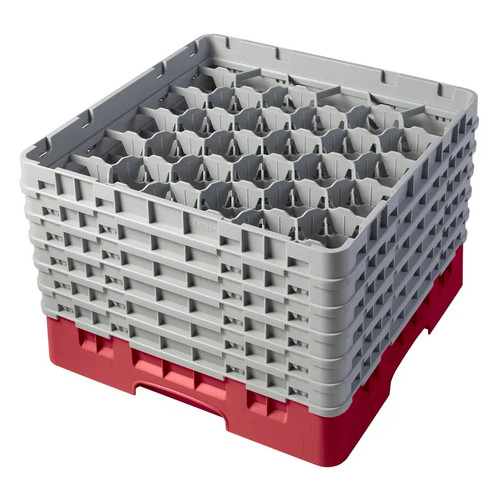 Cambro 30S1114163 Camrack Glass Rack With (6) Soft Gray Extenders - 2 Cases