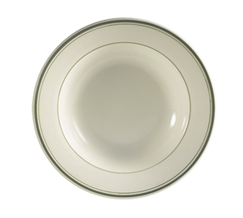 CAC China GS-3 9" Dia. 10 Oz. American White Ceramic Round Greenbrier Soup Plate (2 Dozen Per Case)