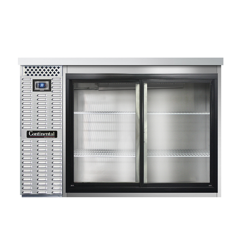 Continental Refrigerator BB50SNSSSGD 50"W Glass Door Refrigerated Back Bar Cooler