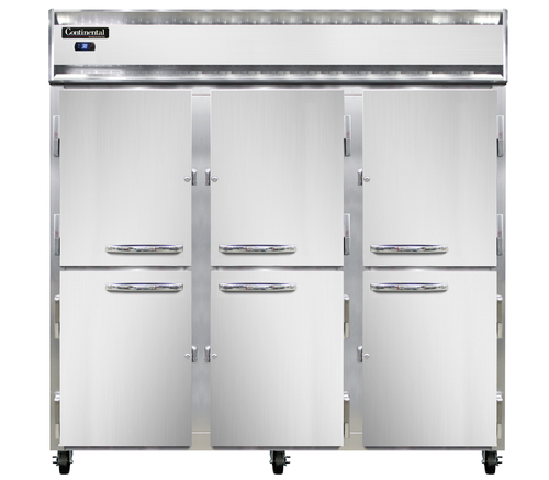 Continental Refrigerator 3RSNSSHD 78" W Three-Section Solid Door Reach-In Refrigerator
