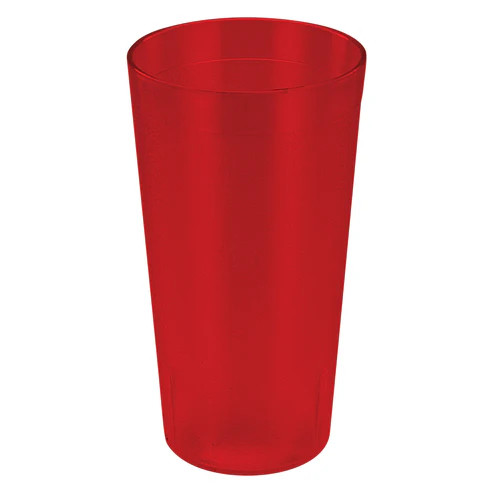 Winco PTP-16R 16 Oz. Red Plastic Pebbled Tumbler