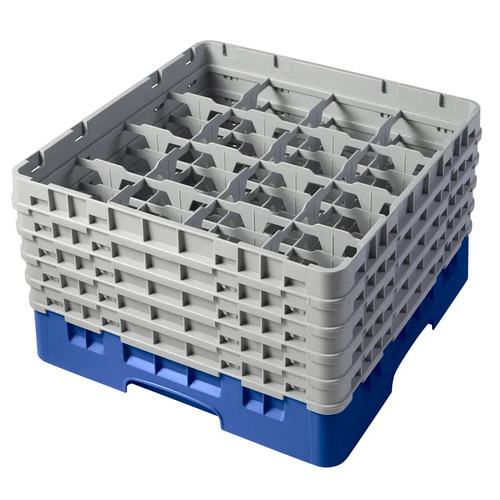 Cambro 16S958168 Camrack Glass Rack With (5) Soft Gray Extenders - 2 Cases