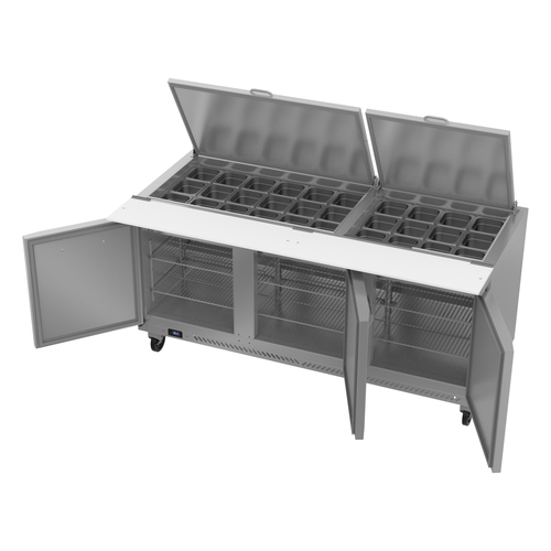 Victory VSP72HC-30B UltraSpec Series Big Top Sandwich Prep Table Three-Section 72"