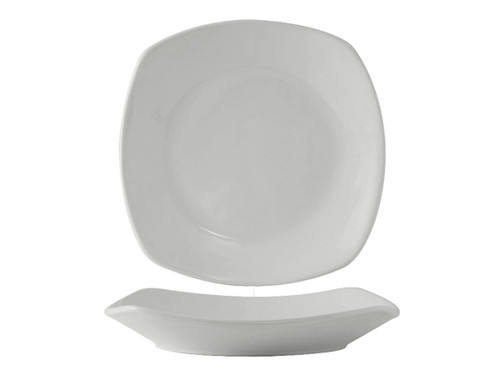 Tuxton BWH-105J 26 Oz. Ceramic White Square Pasta Plate (1 Dozen)