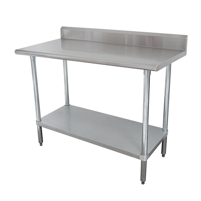 Advance Tabco KLAG-246-X 72"W x 24"D Stainless Steel Top Galvanized Adjustable Undershelf Work Table