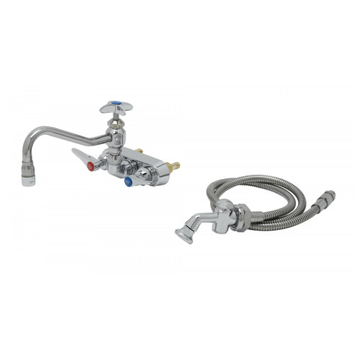 T&S Brass B-1156-CR Workboard Mixing Faucet wall mount 4"