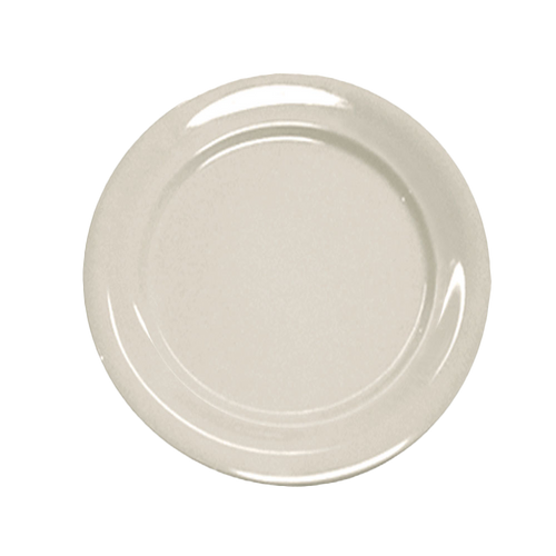 CAC China R-CV21 12" Dia. Bone White Ceramic Round Clinton Plate (1 Dozen)