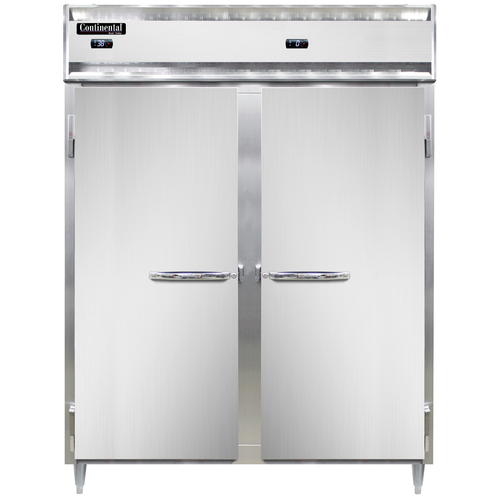 Continental Refrigerator D2RFENSSPT 57" W Two-Section Solid Door Pass-Thru Designer Line Refrigerator/Freezer