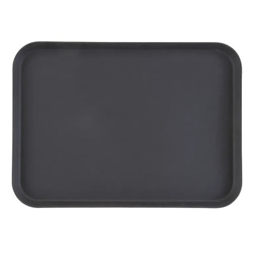 Cambro 1622CT110 16" Fiberglass Black Satin RectangularCamtread Serving Tray - 12/Case