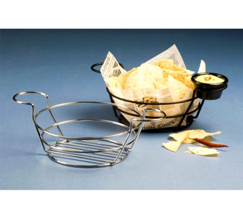 American Metalcraft BSKB80 8" Metal Black Round Basket