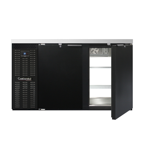 Continental Refrigerator BB59SNPT 59"W Solid Door Refrigerated Back Bar Cooler