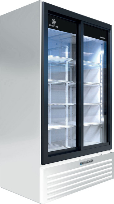 Beverage Air MT49-1-SDW 47.13" W Two-Section Glass Door Marketeer Series Refrigerated Merchandiser