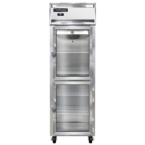 Continental Refrigerator 1RNSSGDHD 26" W One-Section Glass Door Reach-In Refrigerator