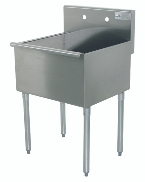 Advance Tabco 4-1-18-X 18" W x 24.5" D x 41" H 16 Gauge 430 Stainless Steel 1-Compartment Special Value Square Corner Scullery Sink