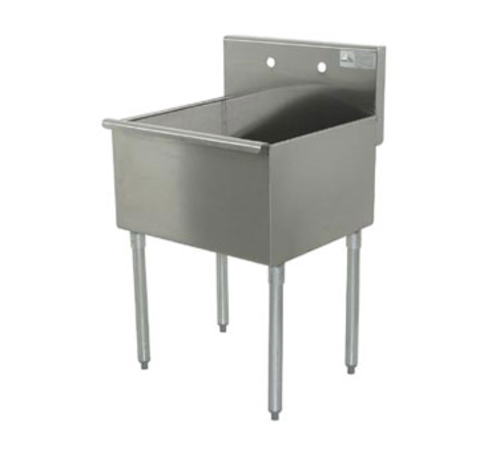 Advance Tabco 4-1-18-X 18" W x 24.5" D x 41" H 16 Gauge 430 Stainless Steel 1-Compartment Special Value Square Corner Scullery Sink
