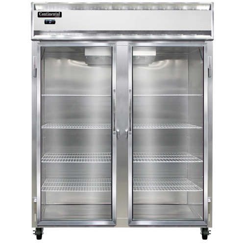 Continental Refrigerator 2FENSAGD 57" W Two-Section Glass Door Reach-In Designer Line Freezer - 115 Volts
