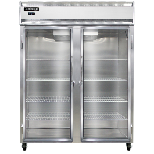 Continental Refrigerator 2FENSAGD 57" W Two-Section Glass Door Reach-In Designer Line Freezer - 115 Volts