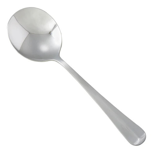Winco 0015-04 6" 18/0 Stainless Steel Bouillon Spoon (Contains 1 Dozen)